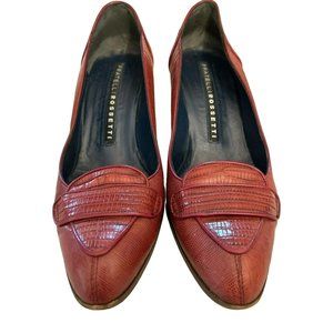 Fratelli Rossetti Women's Italian Red Leather Heels Size 39 Classic Style